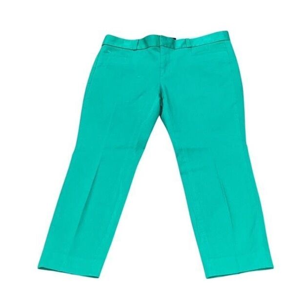 Banana Republic Sloan Green Cropped Pants Size 8 Petite - Picture 1 of 4